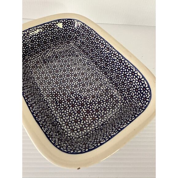 Polish Pottery Boleslawiec Rectangular Flowers Serving Baking Dish Stoneware - Picture 12 of 12